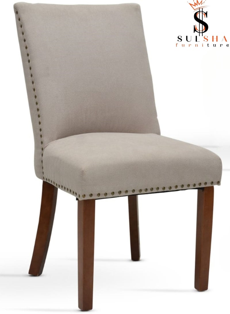 SULSHA Living Room Home Wooden Fabric Leisure Floor Accent Lounge Chair Velvet Dining Chair Kitchen Chairs with Wooden Legs Mid-Century Backrest Cushioned Velvet Chair for Dining Room - Image 1
