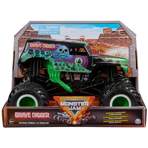 Monster Jam, Official Grave Digger Monster Truck, Collector Die-Cast Vehicle, 1:24 Scale, Kids Toys for Boys Ages 3 and up - Image 1