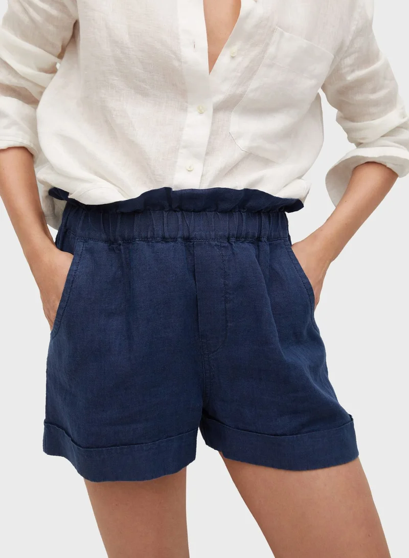 MANGO High Waist Mini Shorts