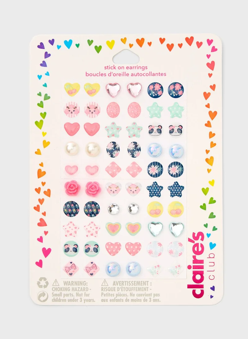 Claires Kids Stickers Clip On And Magnetic Earrings