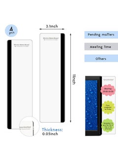 Zonon Computer Monitor Notes Monitor Message Board Screen Memo Board Monitor Memo Board Top Mount Computer Sticky Note Holder Message Memo Panel For Office Computer Screen, Left And Right(4 Pieces)  - Image 2