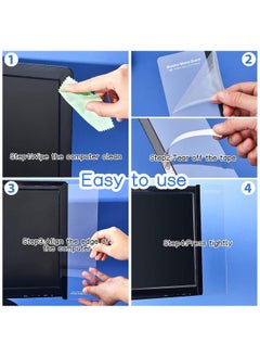 Zonon Computer Monitor Notes Monitor Message Board Screen Memo Board Monitor Memo Board Top Mount Computer Sticky Note Holder Message Memo Panel For Office Computer Screen, Left And Right(4 Pieces)  - Image 3