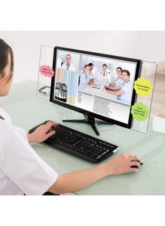 Zonon Computer Monitor Notes Monitor Message Board Screen Memo Board Monitor Memo Board Top Mount Computer Sticky Note Holder Message Memo Panel For Office Computer Screen, Left And Right(4 Pieces)  - Image 4