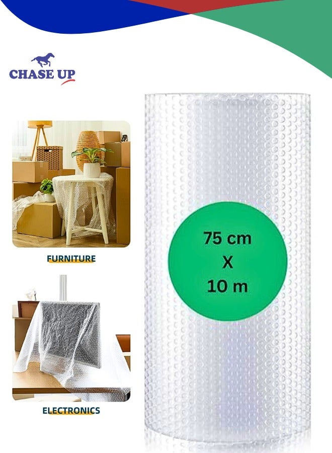 Chase Up Bubble Wrap Roll, 75 cm x 10 m Air Bubble Cushioning Wrap for Packaging, Shipping, Mailing, Packing and Moving Supplies - Image 1