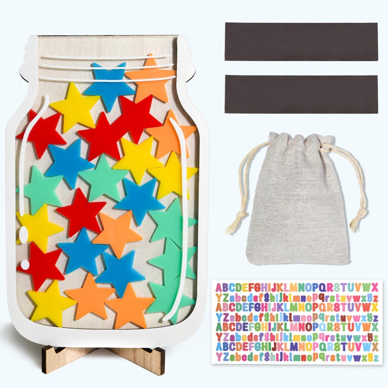 AOFEGRLT Magnetic Reward Jar for Classroom & Kids - Star Jar Incentive System, Potty Training Chart with Tokens, Behavior Management Tool, Boys & Girls - Image 1