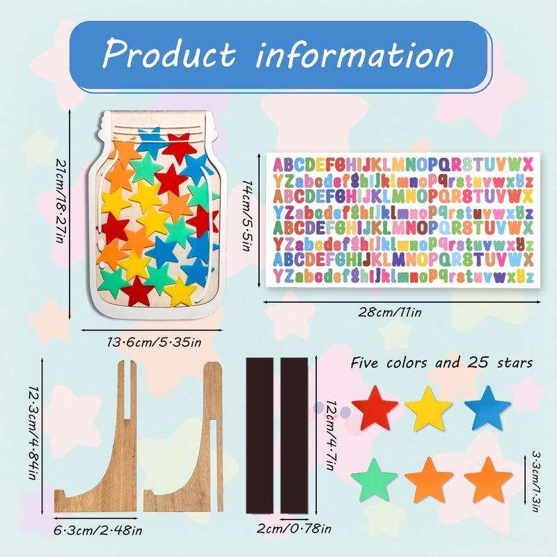 AOFEGRLT Magnetic Reward Jar for Classroom & Kids - Star Jar Incentive System, Potty Training Chart with Tokens, Behavior Management Tool, Boys & Girls - Image 3