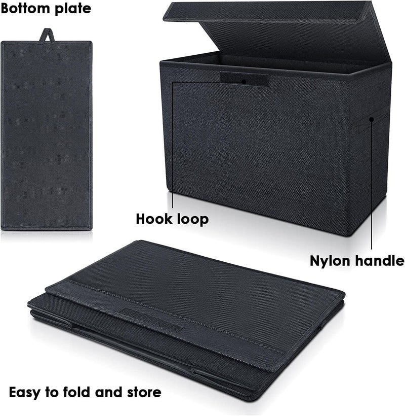 Leffis Comic Book Storage, Box 15.5" X 7.5" X 11.3", Collapsible Comic Short Box with Lids Holds 150 Comics Heavy Duty Comic Book Bin Container (1 pack, black) - Image 5