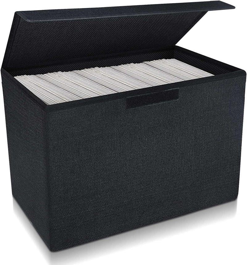 Leffis Comic Book Storage, Box 15.5" X 7.5" X 11.3", Collapsible Comic Short Box with Lids Holds 150 Comics Heavy Duty Comic Book Bin Container (1 pack, black) - Image 1