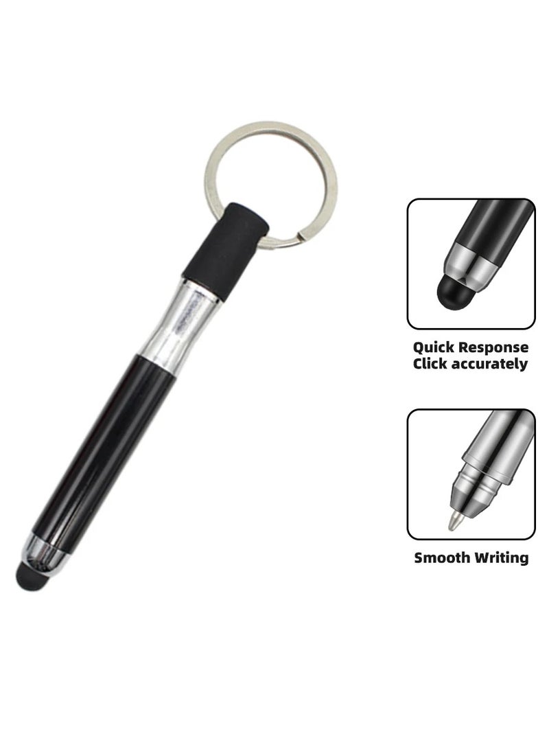 Mini Stylus Pen With Keyring, Mini 2 In 1 Touch Screen Stylus Ballpoint Pen, Lightweight And Potable Capacitive Keychain Stylus Tablet Pen For Android And IOS Phones Tablets, (1pc, Black)  - Image 1