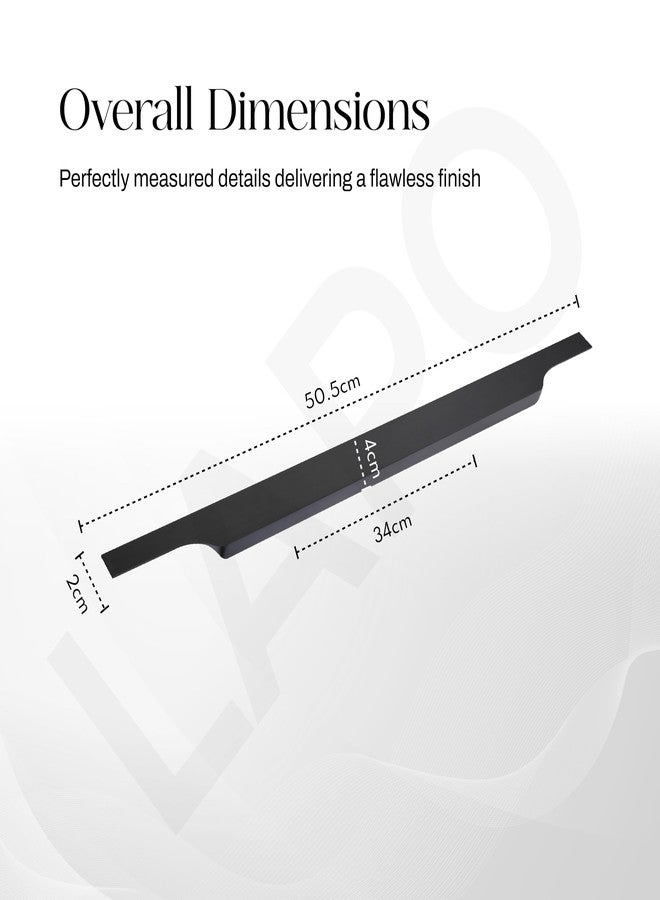 LAPO 5 Pack Exclusive 20 Inch Aluminum Kitchen Profile Handle, Drawer Handle for Kitchen, Cabinet Profile Handle, Wardrobe Pull Handle for Home, Hotel, Office (Black Finish, Pack of 5) P-002 - Image 2