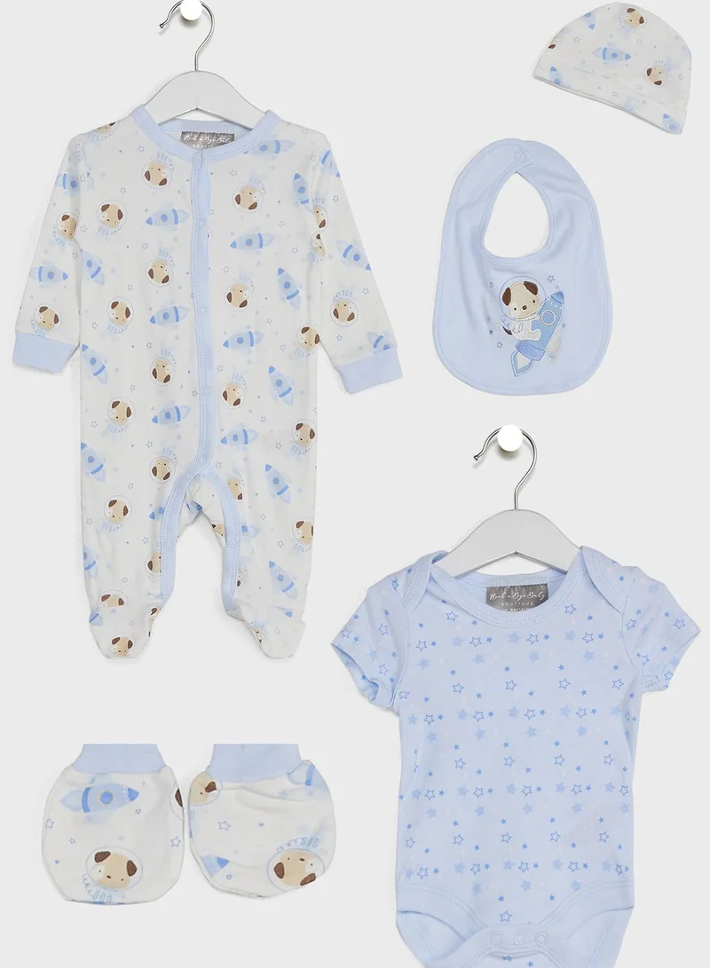 rock a bye baby Infant Bear Sleep suit Body Hat Bib Set