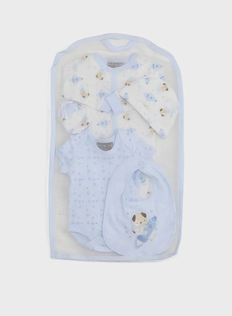 rock a bye baby Infant Bear Sleep suit Body Hat Bib Set