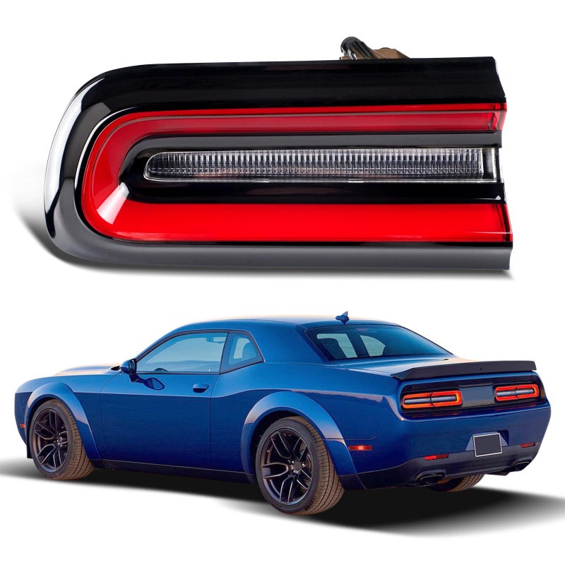KNSPEC LED Tail Lights Compatible With 2015 2016 2017 2018 2019 2020 Dodge Challenger Outer Rear Lights Assembly Factory OEM Taillights 68403955AB CH2800207Challenger Left Driver Side