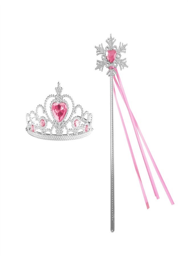 Loquat - hildren's Peach Heart with Diamond MagicCrown Set Princess Jewelry C Stick Pink - Image 1
