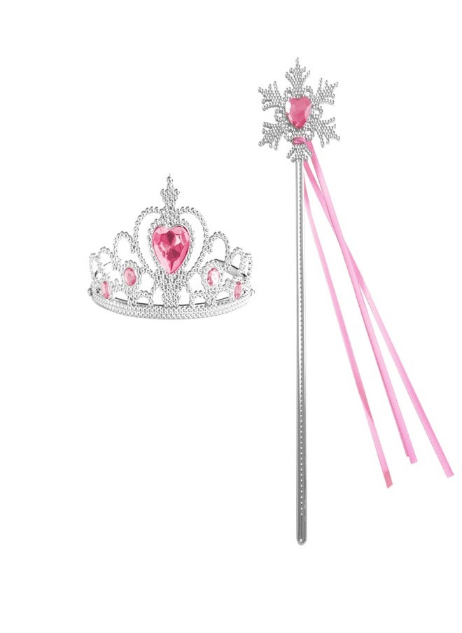 Loquat - hildren's Peach Heart with Diamond MagicCrown Set Princess Jewelry C Stick Pink - Image 1