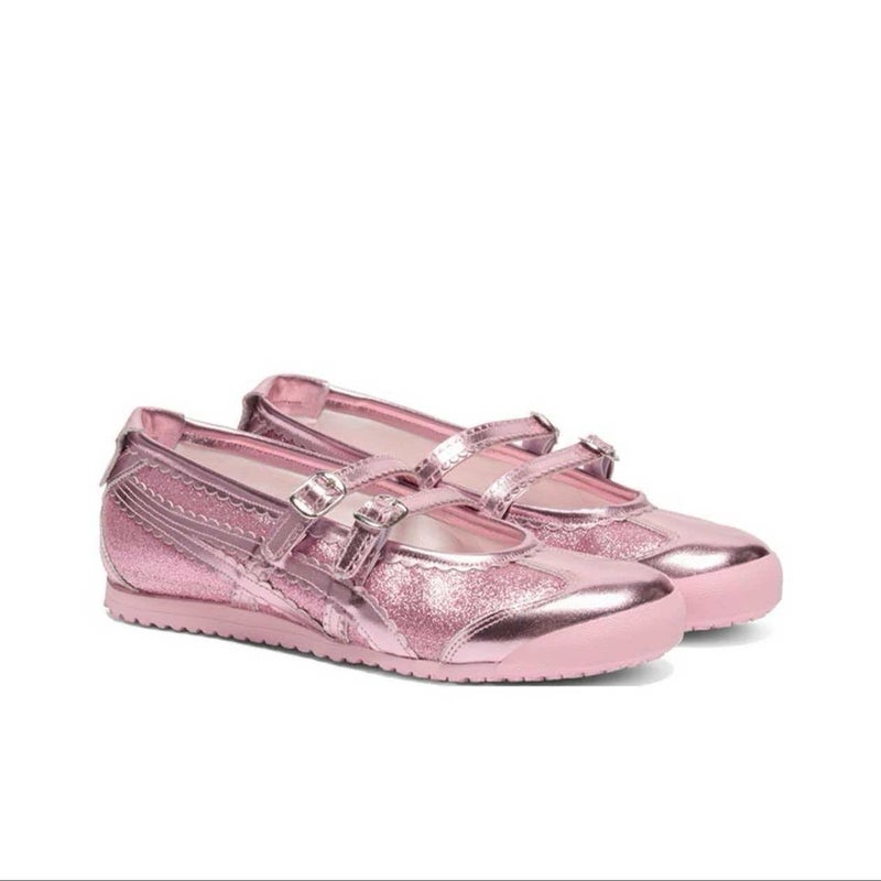 Retro Ballet Mary Jane Shoes for Adults - Cute Bowknot Buckle Design, Plush Lining, Rubber Sole, Unisex Casual Comfortable Shoes