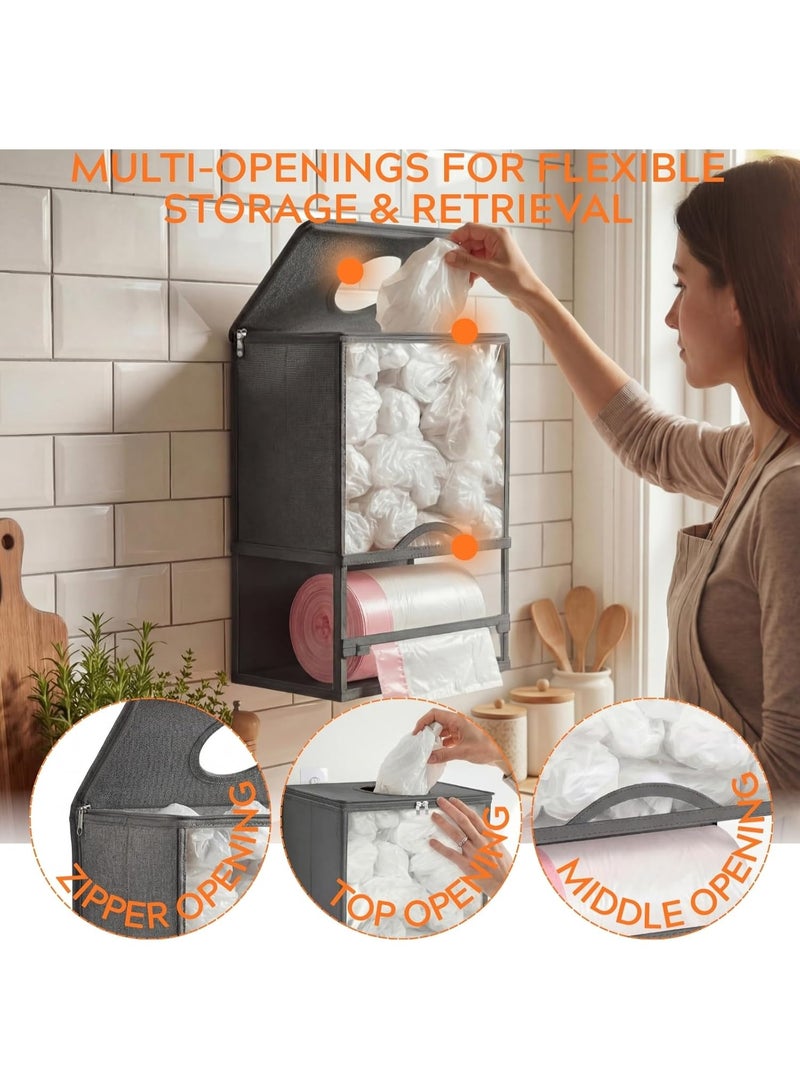 Arabest Extra Large 2-in-1 Plastic Bag Holder for Grocery Bags, Grocery Bag Holder with Trash Roll Dispenser, Plastic Bag Organizer - Image 5
