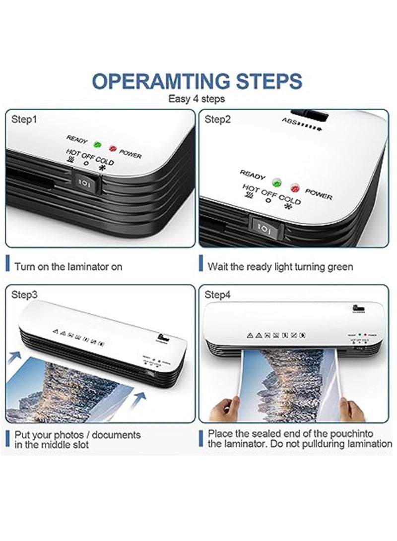 OSMILE SL299 A4 Laminator Machine Set – 4-in-1 Hot & Cold Thermal Laminator for Home, Office & School, with Paper Trimmer, Corner Rounder & 15 Pouches - Image 5