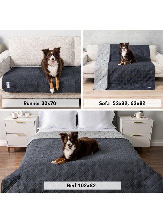 PetAmi Waterproof Couch Cover For Dogs, Waterproof Pet Blanket, Reversible Furniture Cover Sofa Protector For Pet Cat Bed, Washable Waterproof Blanket Dog Cover For Couch Seat, 68X82 Gray - Image 4