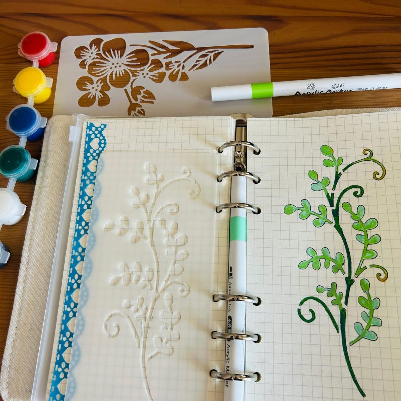 Felixcraft Flower and Leaf Stencils for Painting, 18PCS 6 x 3 Inch Plastic Botanical Stencils for Crafts Reusable, Small Floral Drawing Templates for Painting on Wood Wall Canvas, Card Making & Home Decor - Image 3