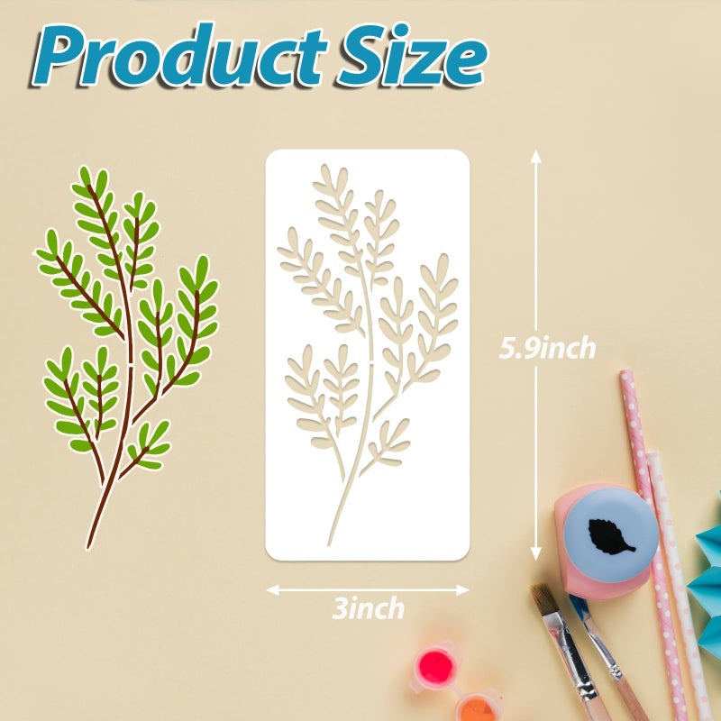 Felixcraft Flower and Leaf Stencils for Painting, 18PCS 6 x 3 Inch Plastic Botanical Stencils for Crafts Reusable, Small Floral Drawing Templates for Painting on Wood Wall Canvas, Card Making & Home Decor - Image 4