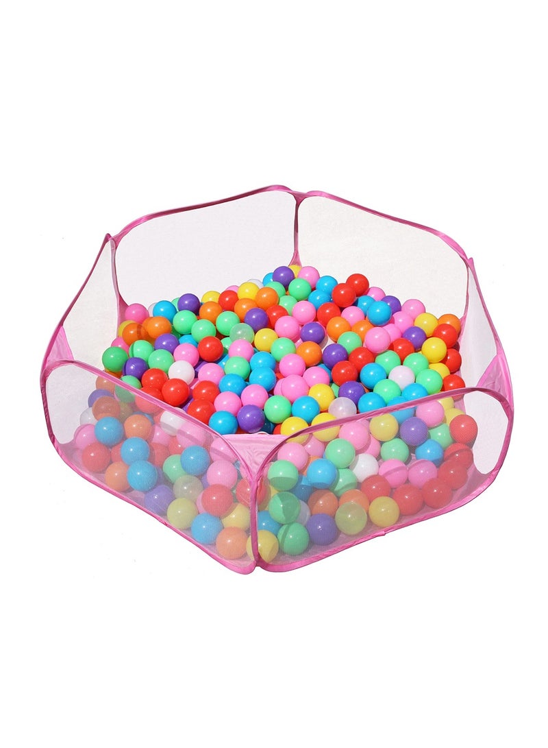 Jacone Portable Cute Pink Hexagon Children Ball Pit, Indoor and Outdoor Easy Folding Ball Play Pool Kids Toy Play Tent with Carry Tote, Balls Not Included - Image 1