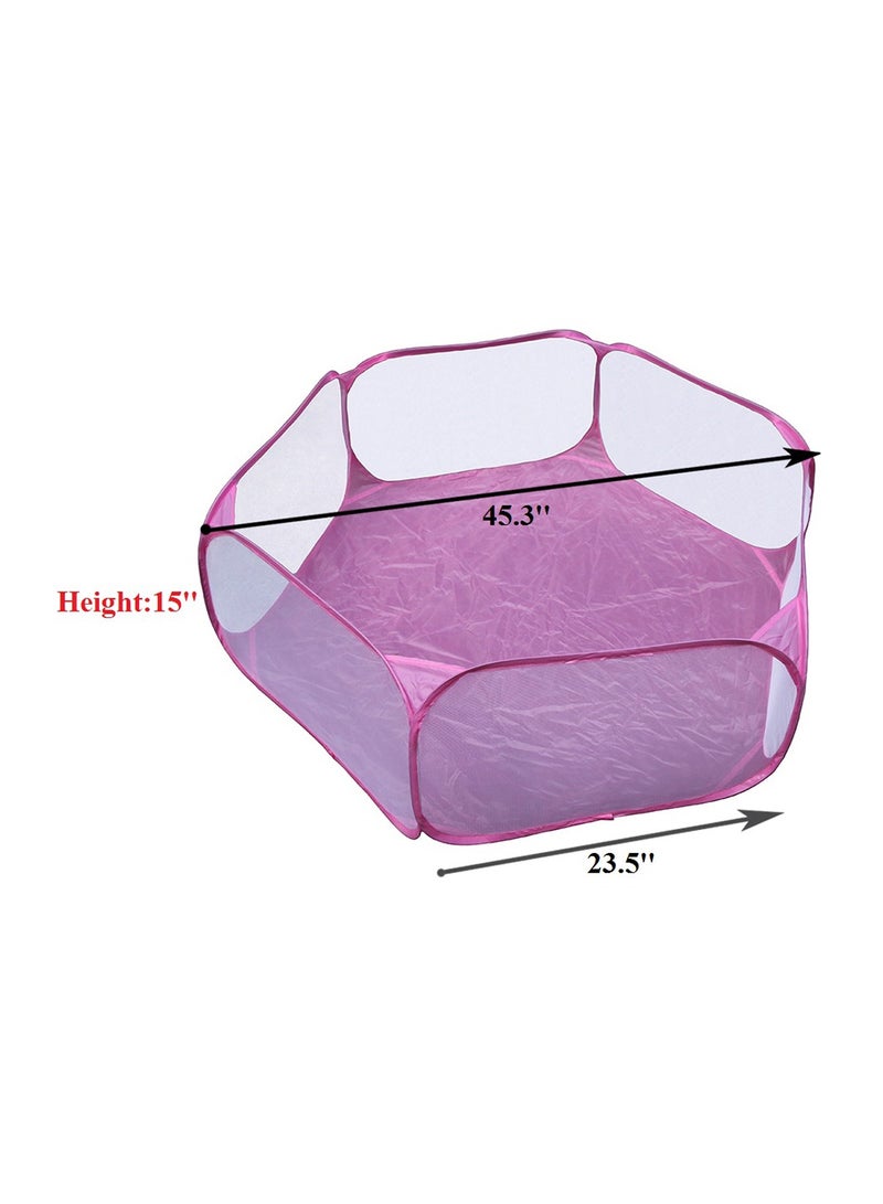 Jacone Portable Cute Pink Hexagon Children Ball Pit, Indoor and Outdoor Easy Folding Ball Play Pool Kids Toy Play Tent with Carry Tote, Balls Not Included - Image 2