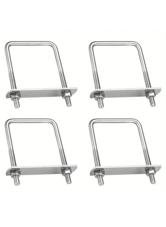 4pcs 304 Stainless Steel U Bolts M6 Threads With Nuts Frame Boards For Traction - Image 1