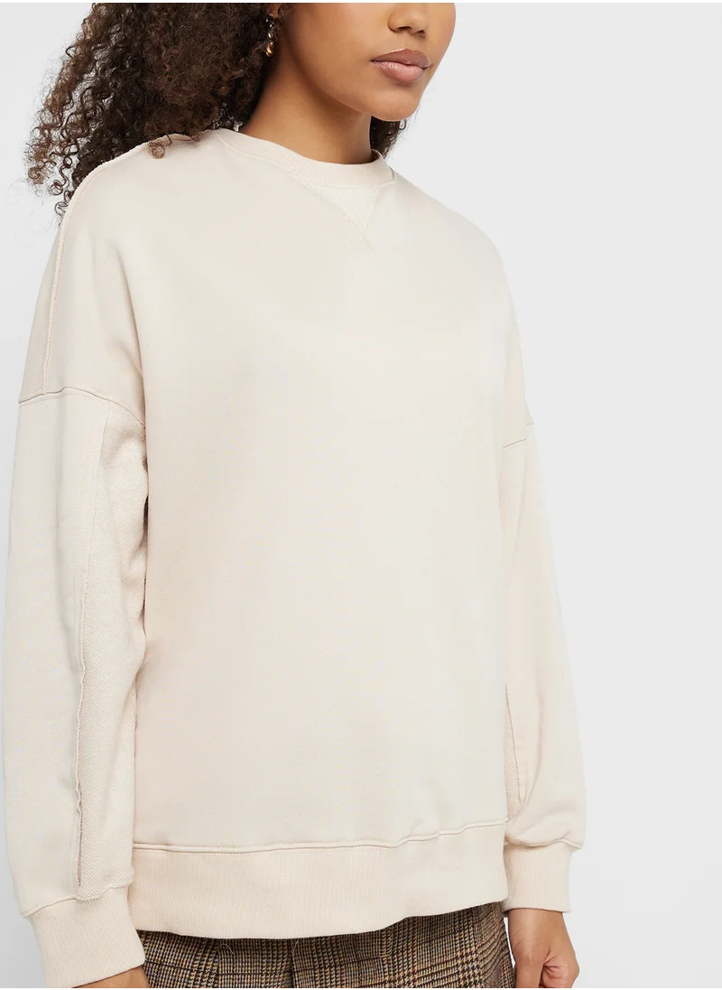 جينجر Oversize Crew Neck Sweatshirt