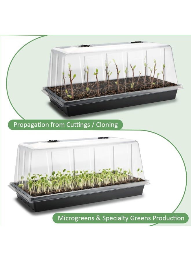 RooTrimmer 1020 Trays with Tall 7.3'' Dome, 10-Pack Extra Large Seed Starter Tray with Humidity Domes, Heavy Duty 1020 Seed Trays and Flats with Lid, Seed Germination Mini Greenhouse No Hole for Balcony Garden - Image 5