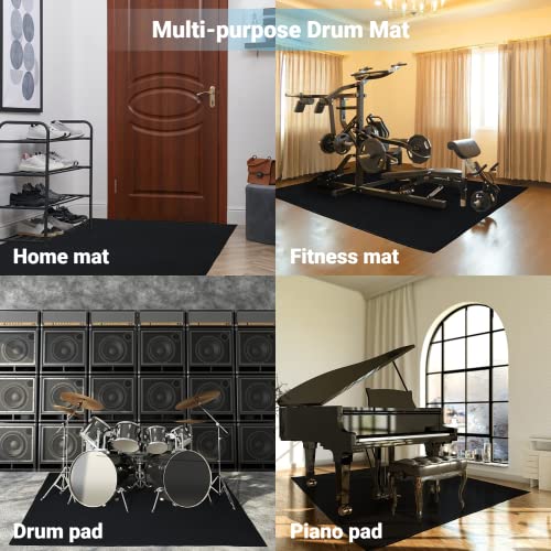 Anjetan Drum Rug, Drum Mat, 3.9Ft x 5.2Ft Electrical Drum Carpet Soundproof Rug Pads Drum Accessories for Electric Drums Jazz Drum Set, Gift for Drummers, Drum Accessories - Image 5