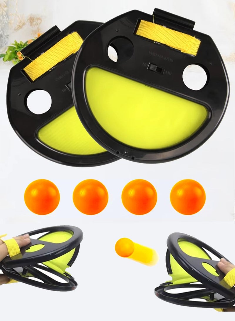 6PCToss and Catch Game Set, 2 catches rackets and 4 balls，Indoor Ball Catch Toy For Kids, Funny Grip Throwing Game Toy, Interactive Children Ball Catcher Set, Garden Games for Family Party Yard Home  - Image 1