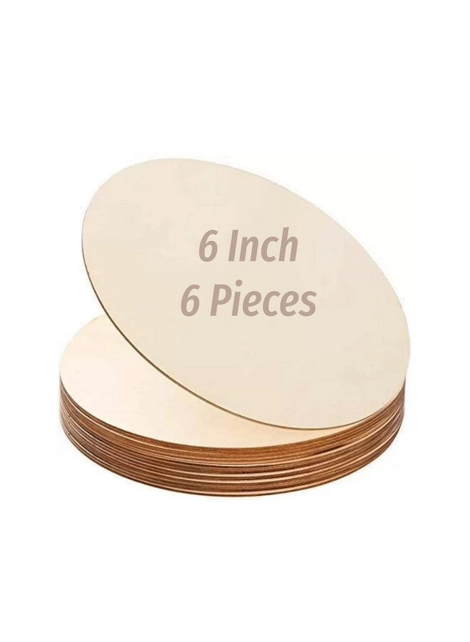 estella MDF Board - Estella® 6 Inch MDF Board for Art and Craft - 6 Pieces Round MDF Cutout | MDF Coasters, Resin, Lippan, Mandala, Painting, Wall Hanging, Clock Making, Decoration | 6 Pieces 3.5 mm Thickness  - Image 1