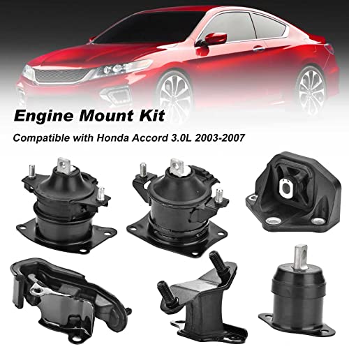 Iker 6PCS Engine Motor Mount Set Compatible with Honda Accord 3.0L 2003-2007 Auto Transmission Motor Mount Replace A4526HY A4527HY A4524 A4525 A4544 A4517 - Image 5