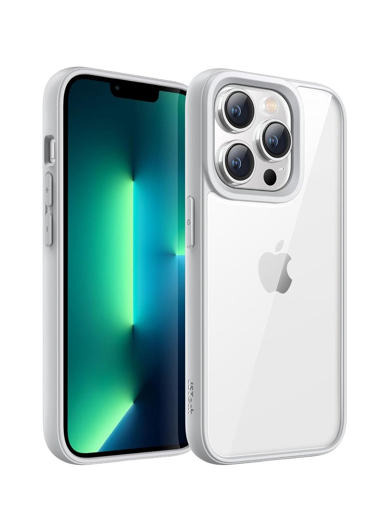 جراب لهاتف iPhone 15، غطاء ممتص للصدمات للهاتف، إطار TPU بلون سادة غير لامع، ظهر شفاف مضاد للخدش (فضي) - Image 1