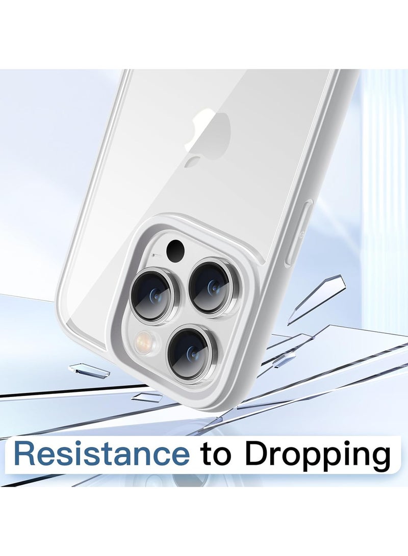 جراب لهاتف iPhone 15، غطاء ممتص للصدمات للهاتف، إطار TPU بلون سادة غير لامع، ظهر شفاف مضاد للخدش (فضي) - Image 3