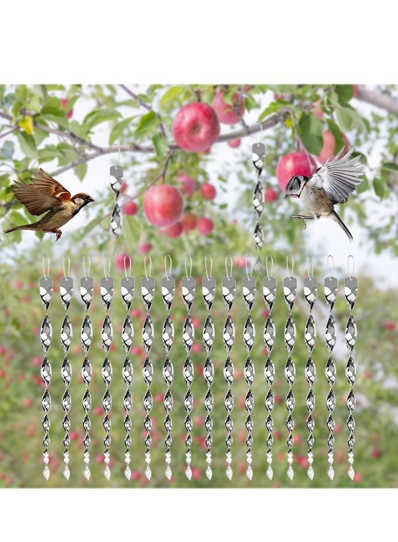 HomarKet 16 Pack Bird Repellent Reflectors Scare Rods Hanging Silver Plastic Rod Reflective Bird Deterrent Device Glossy Finish Garden Decorative Scare Birds Away Like Pigeons and Geese - Image 4