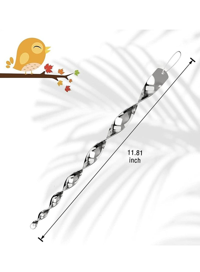 HomarKet 16 Pack Bird Repellent Reflectors Scare Rods Hanging Silver Plastic Rod Reflective Bird Deterrent Device Glossy Finish Garden Decorative Scare Birds Away Like Pigeons and Geese - Image 5