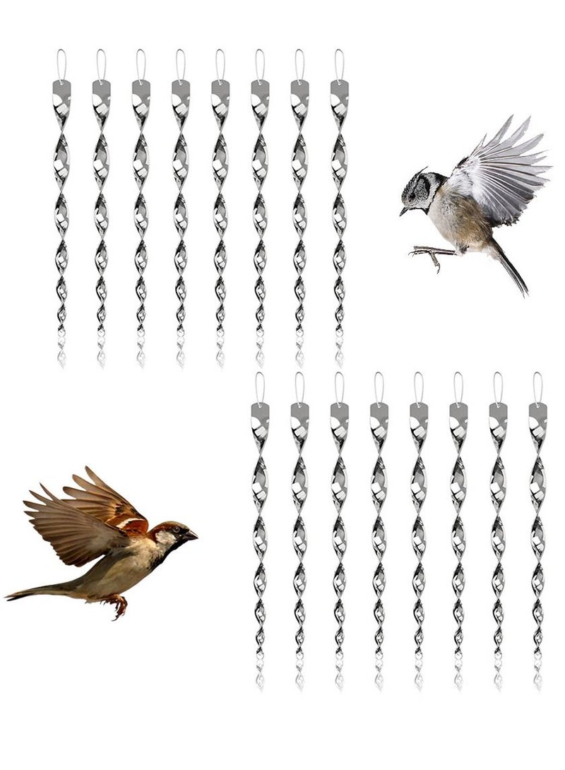 HomarKet 16 Pack Bird Repellent Reflectors Scare Rods Hanging Silver Plastic Rod Reflective Bird Deterrent Device Glossy Finish Garden Decorative Scare Birds Away Like Pigeons and Geese - Image 3