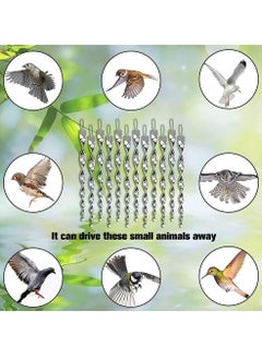 HomarKet 16 Pack Bird Repellent Reflectors Scare Rods Hanging Silver Plastic Rod Reflective Bird Deterrent Device Glossy Finish Garden Decorative Scare Birds Away Like Pigeons and Geese  - Image 2