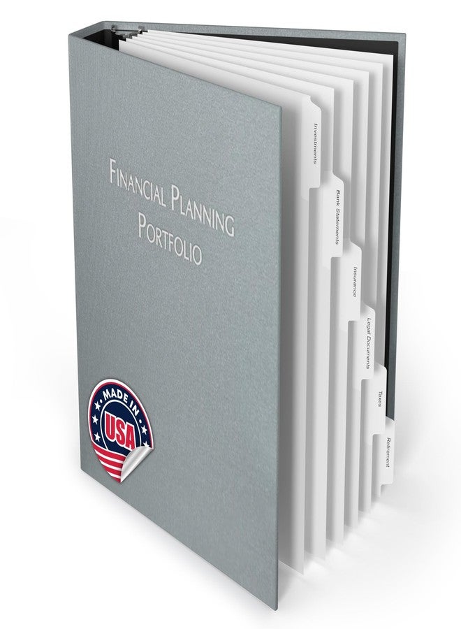 Three Ring Systems Financial Planning Portfolio, Budget Planner Monthly Bill Organizer Budgeting Book Binder, Financial Planner and Expense Tracker Notebook, 1.5 Inch Ring Binder, 6 Pre Labeled Tabs - Lt Gray/Dove Linen - Image 1