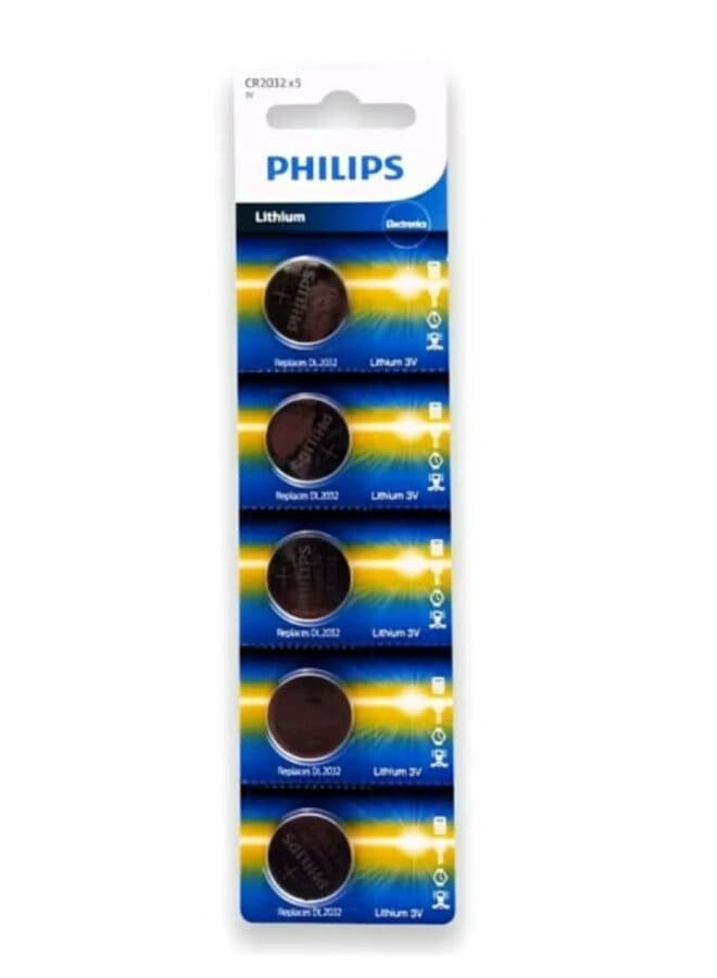 Philips 5 Pcs CR2032/97 Lithium Battery 3V - Image 1