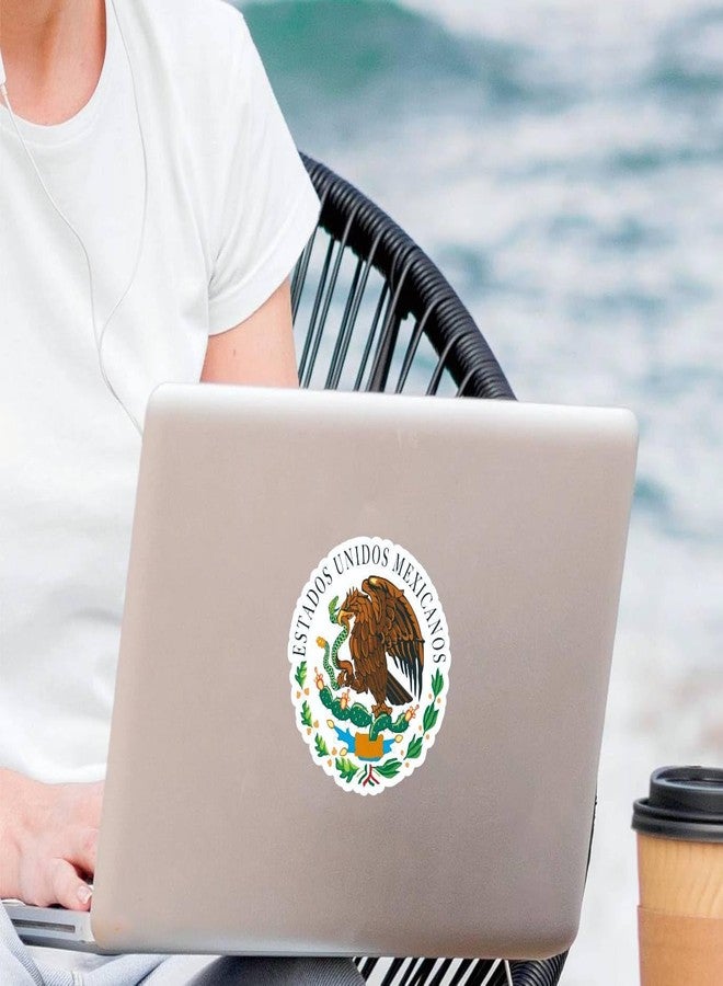 NTICKER 5 Pieces Set | 2" Calcomania Escudo Mexicano Aguila - Mexican Eagle Decal Shield Emblem Mexican Flag Decals - Image 3