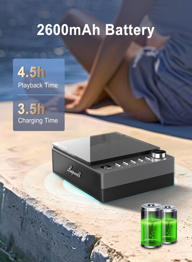 ليبويل مشغل أقراص مدمجة محمول من Leapwell، مشغل أقراص مدمجة محمول مع مكبرات صوت، قابل لإعادة الشحن بتقنية بلوتوث، مشغل أقراص مدمجة صغير الحجم بتصميم كلاسيكي للمنزل، مشغل أقراص مدمجة شخصي مكتبي مع منفذ USB وراديو FM، لون أسود - Image 4