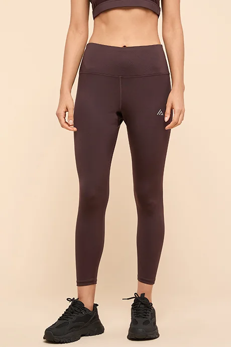 R&B Solid Active Leggings With Elastic Waist