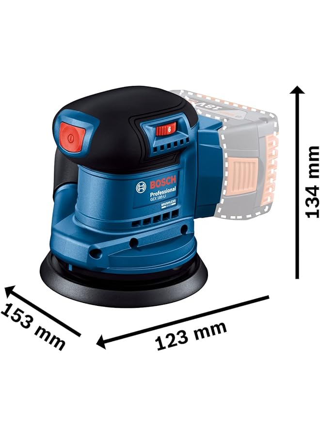 BOSCH Random Orbit Sander Gex 185 Li Battery And Charger Not Included 0 601 3A5 020 - Image 3