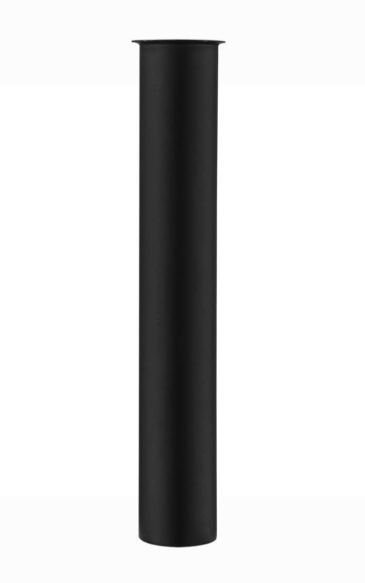 Flanged Sink Tailpiece 1-1/4" OD x 12", Brass Extension Tube for Trap, Inlet Waste Pipe Tubular Drain Connections, Matte Black