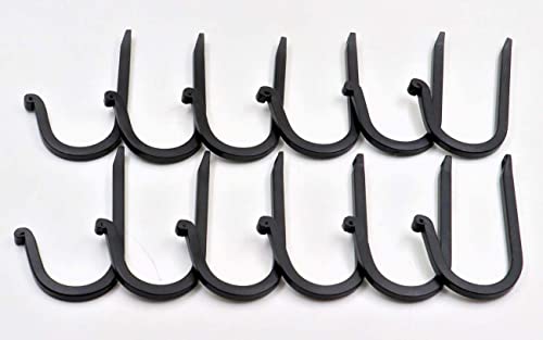 THDC Single Prong Wrought Iron Hooks, Vintage Hand Forged Iron Curved Metal Fasteners – Decorative Colonial Wall Décor, Heavy Duty Wall Hooks, Hangers for Keys, Coats, Robe, Bags, Home, Kitchen (12) - Image 3
