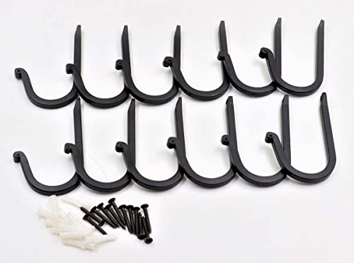 THDC Single Prong Wrought Iron Hooks, Vintage Hand Forged Iron Curved Metal Fasteners – Decorative Colonial Wall Décor, Heavy Duty Wall Hooks, Hangers for Keys, Coats, Robe, Bags, Home, Kitchen (12) - Image 4