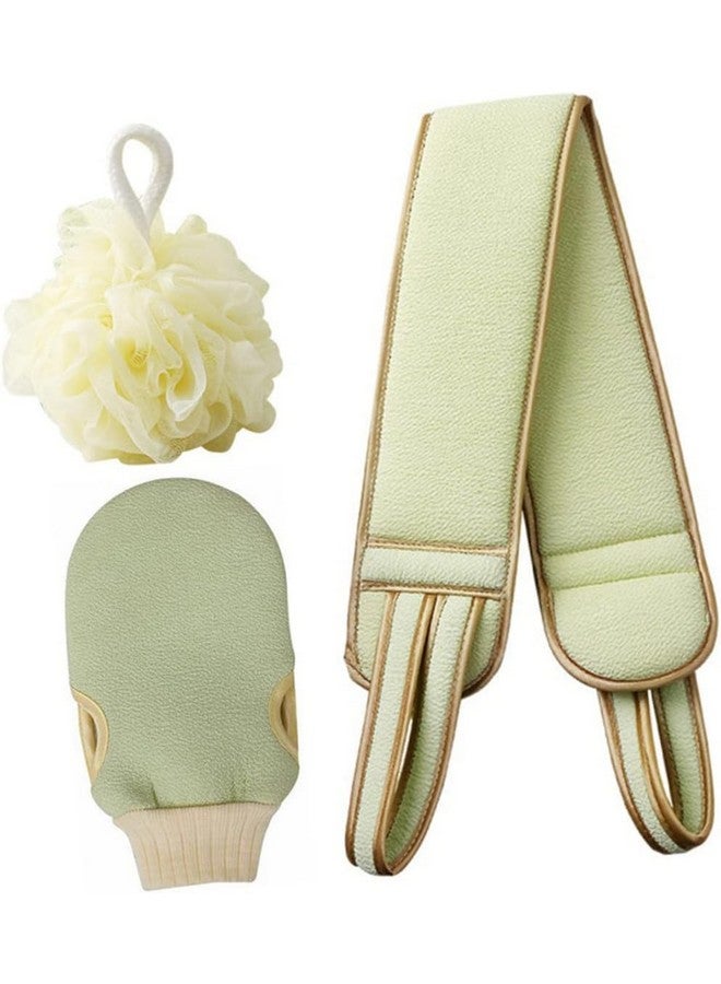 Roktry 3Pcs/Set Body Cleaning Set Back Scrubber, Bath Glove and Shower Bath Sponge Back Strip Towel Bath Ball Aldult Exfoliating Brush Hotel Exfoliating Skin Towel Bath Gloves Deep Clean Shower Kit - Image 3